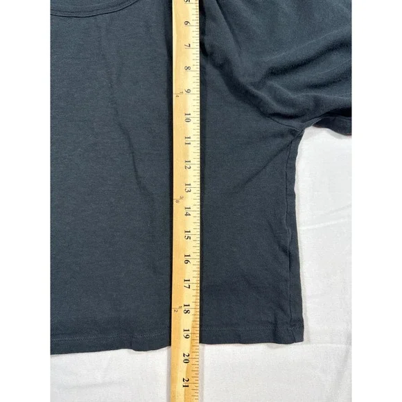 Aerie Womens Small Black Puff Sleeve Scoop Neck Cropped T-Shirt RN54485 - Picture 4 of 5